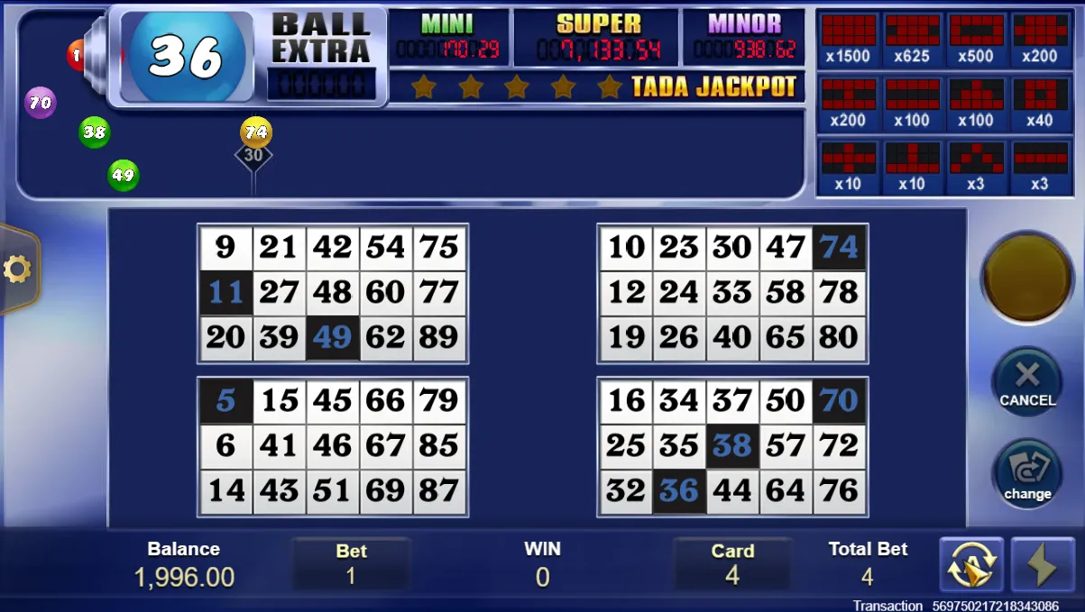 Jackpot Bingo demo